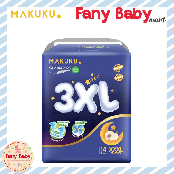 MAKUKU SAP DIAPERS GROW CARE PANTS - POPOK CELANA UKURAN JUMBO