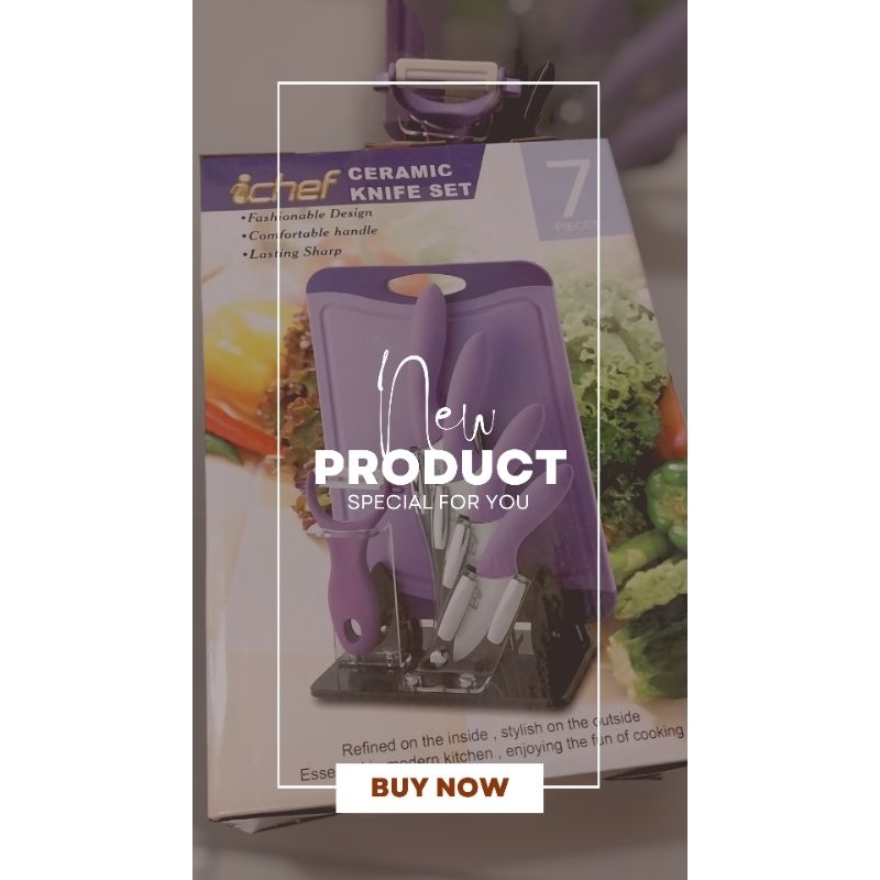 Pisau Set Keramik 7 in 1 Ichef