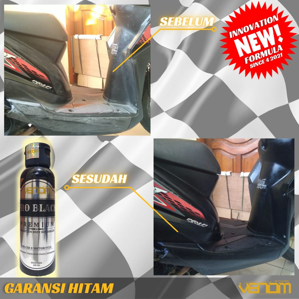 Paket Hemat Pengkilap dan Penghitam Body Kendaraan Pro Black 100ml &amp; Pro Shine 100ml