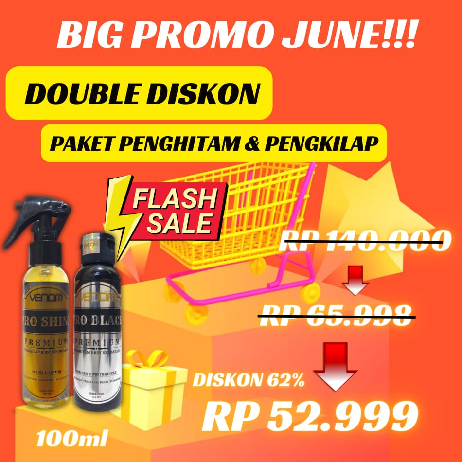 Paket Hemat Pengkilap dan Penghitam Body Kendaraan Pro Black 100ml &amp; Pro Shine 100ml