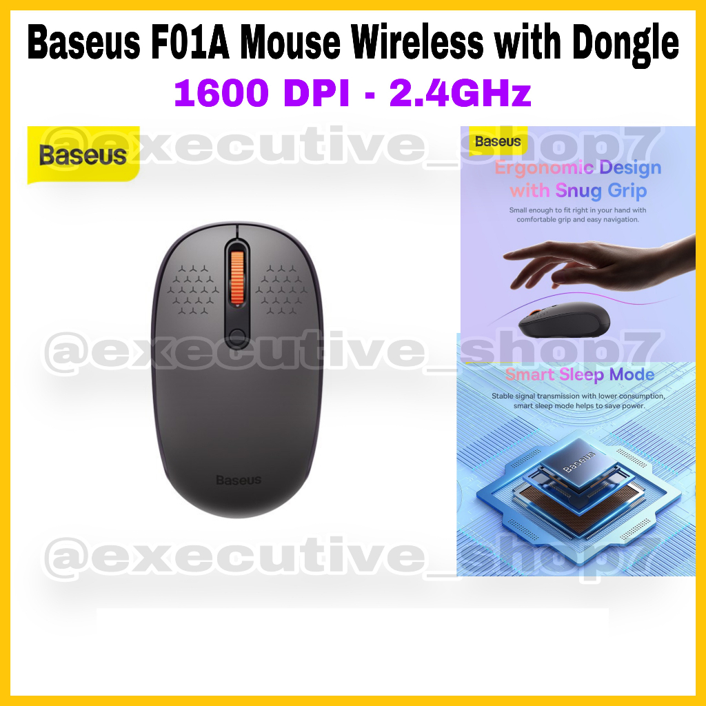 Baseus F01A Mouse Wireless with Dongle - 1600 DPI - 2.4GHz