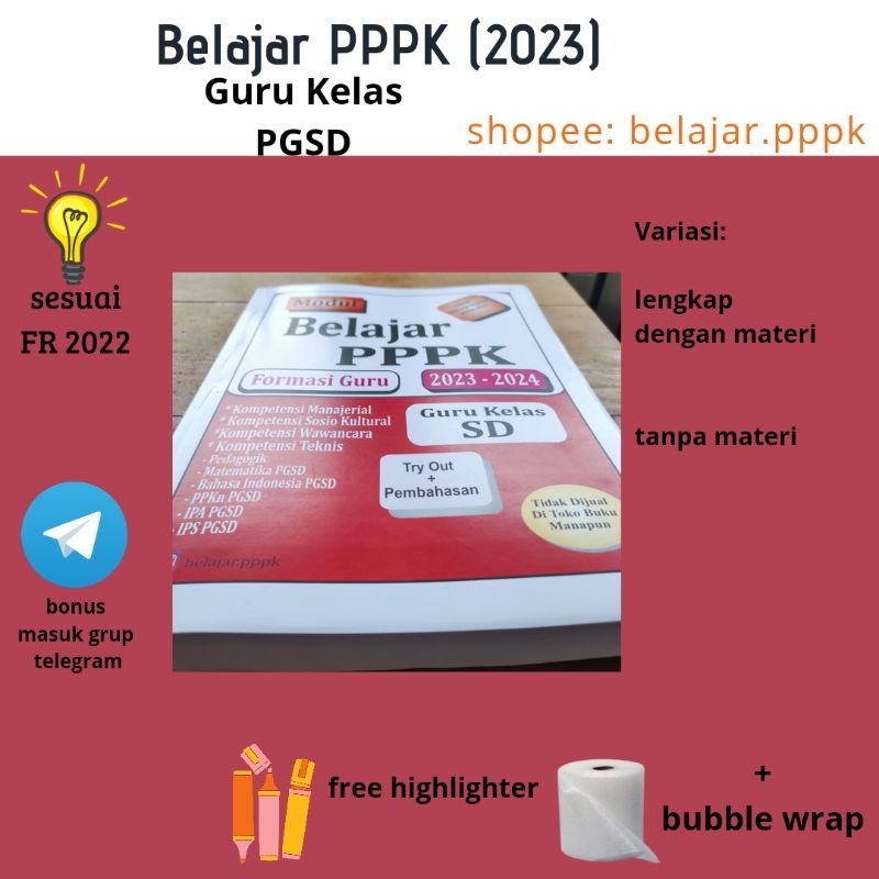 (PGSD +Materi Teknis New) Modul Buku PPPK Guru SD PGSD 2024 Belajar PPPK CPNS ASN fahri.exhaust