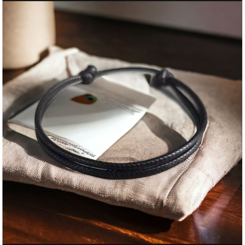 gelang tali korea ukuran 2mm simple polos korean style anti karat gelang tali couole casual polos. m