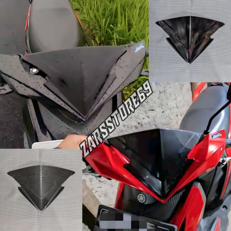 visor mio m3 dan mio z125 warna hitam dan carbon - visor motor variasi