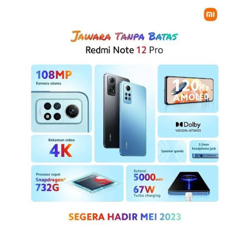 Xiaomi Redmi Note 12 Pro 4G 8/256 Garansi Resmi