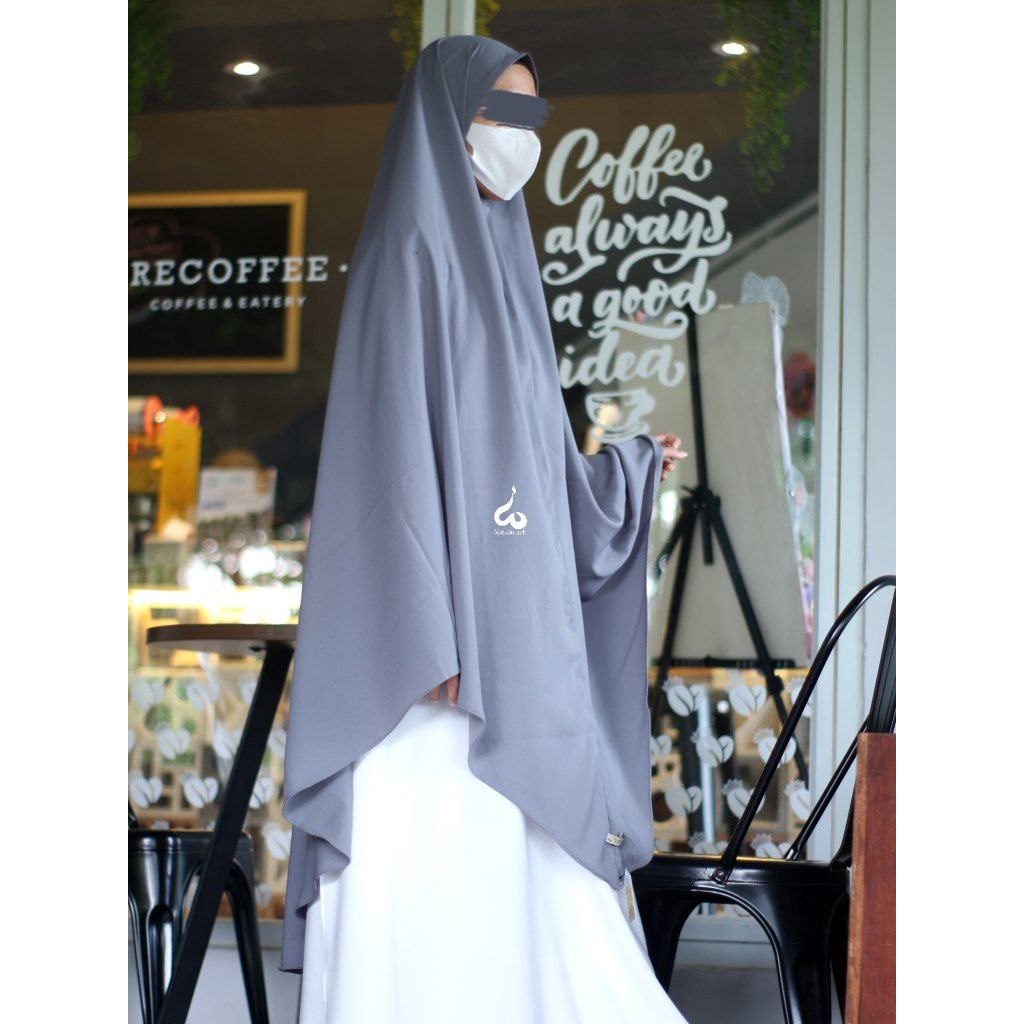 (Mahzhuuzh)_Khimar Yuraz Cutting V (lancip) Nonpet Wolfis Premium Size XL Pd 110/Pb 130