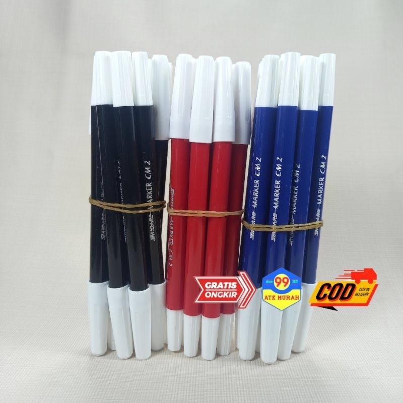 PTM-SPIDOL Marker isi 12/Spidol Hitam/Spidol Merah/Spidol Biru/Spidol Kecil