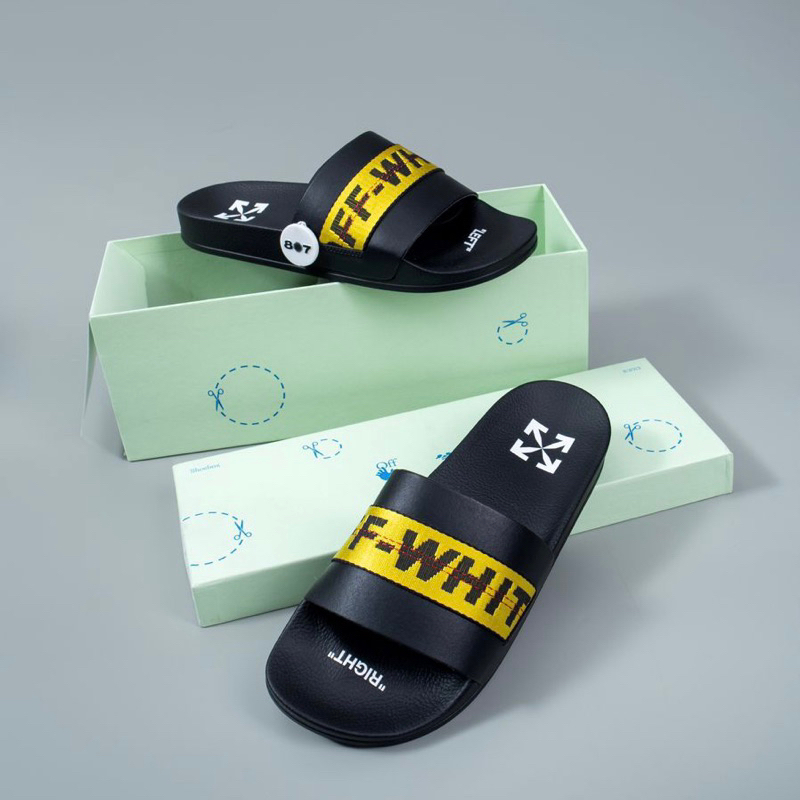 OW Belt Sliders Black Yellow