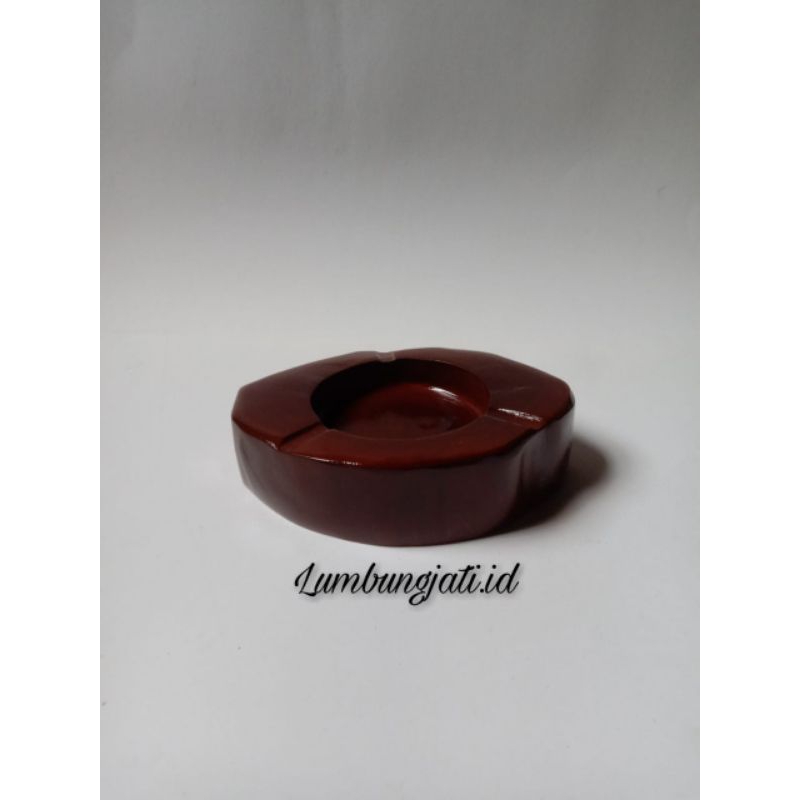 Asbak kayu jati motif alam