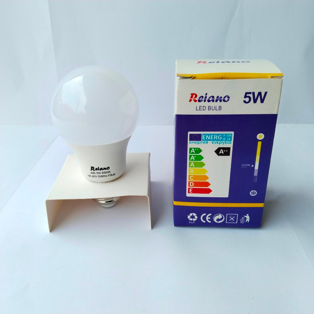 Lampu LED REIANO 5 watt Bohlam LED Rumah 5W Cahaya Putih Terang Murah Bagus