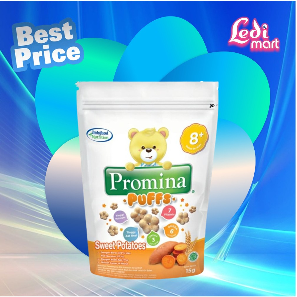 ORIGINAL Promina Puffs 15gr Usia 8 Bulan+ / Promina Puff Snack Bayi / Cemilan Anak Bayi / Makanan Bayi / MPASI / LEDIMART