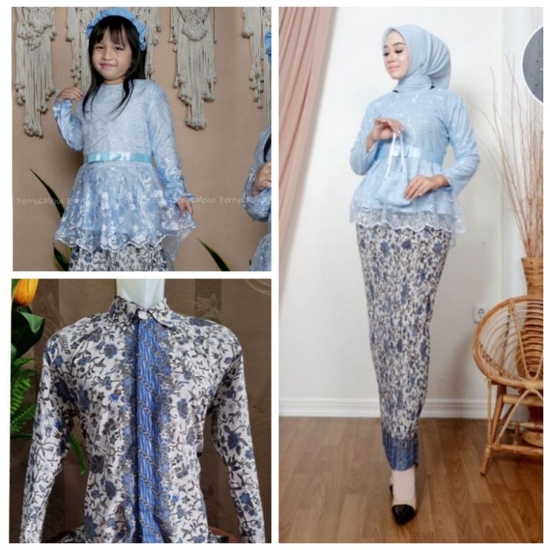 SET KEBAYA COUPLE KELUARGA/KEBAYA AURORA SARIMBIT/KEBAYA PESTA/KEBAYA