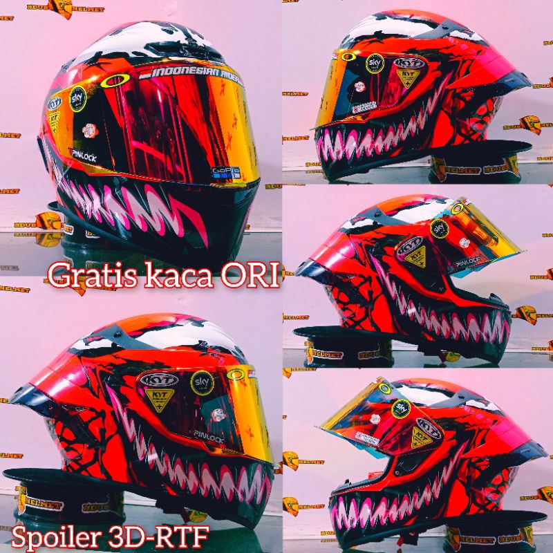 helm full face Kyt tt course motif Venom Carnage paket ganteng 100% Ori kyt baru