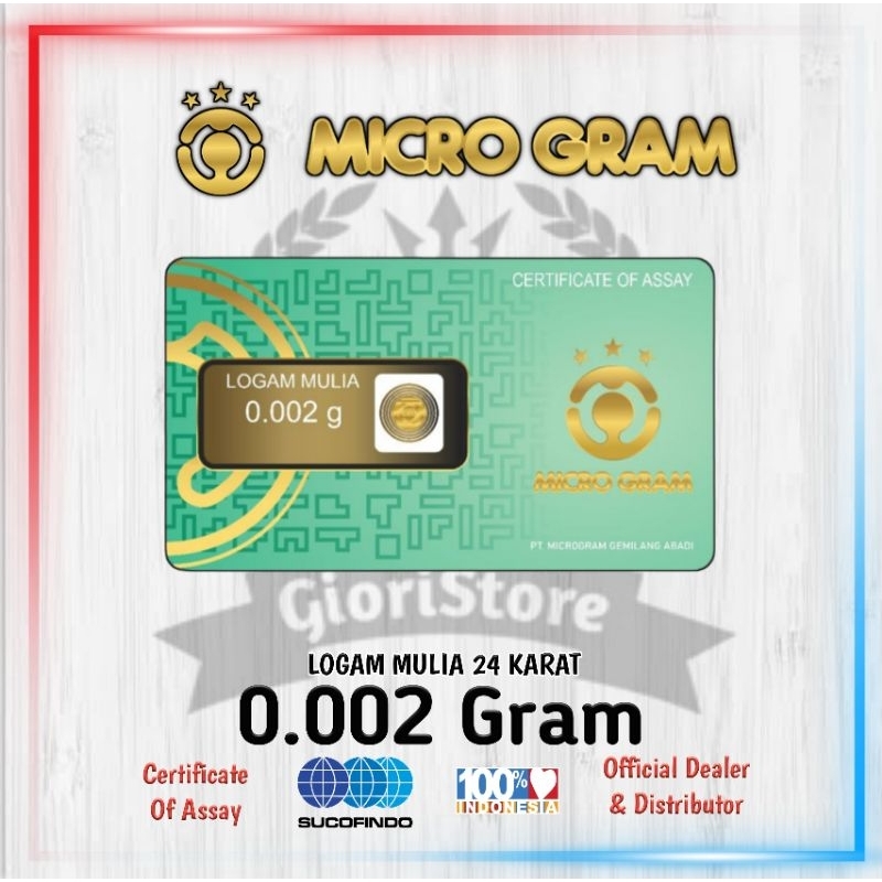 NANOGOLD 0.002 Gram Logam Mulia Emas Mini 24 Karat