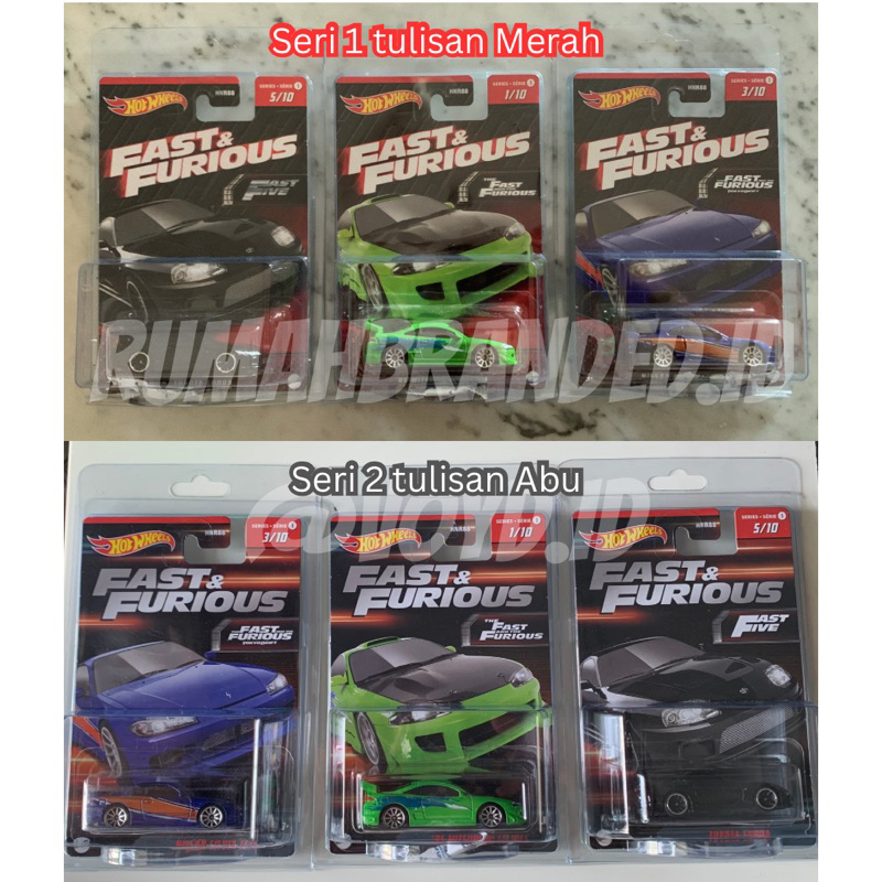 TERMURAH Hot Wheels Fast Furious FF FnF Toyota Supra / S15 Silvia Monalisa / Mitsubishi Eclipse 2023