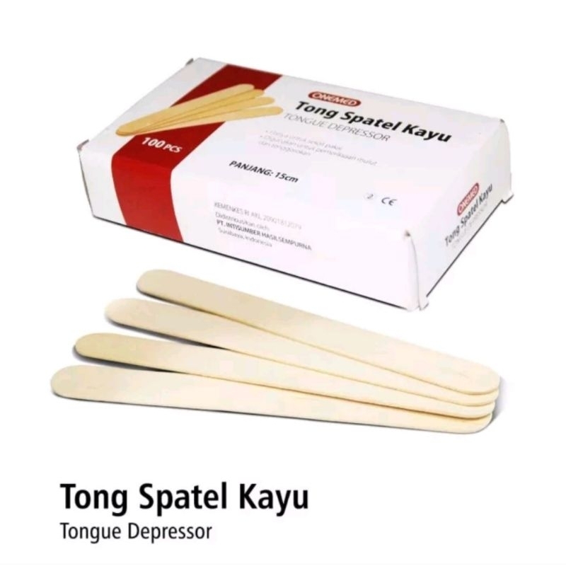 Tong Spatel Kayu Onemed  isi 50 pcs &amp; 100 pcs