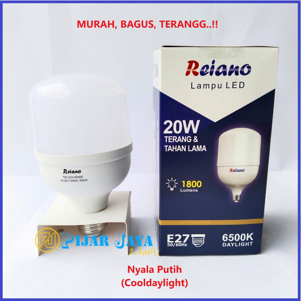 Lampu LED REIANO 20 watt Bohlam LED Rumah 20W Cahaya Putih Terang Murah Bagus