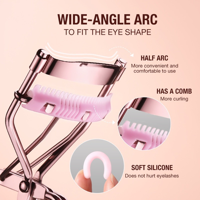 【Official Outlet】 O.TWO.O - Comb Eyelash Curler Warping Fits All Eye Shapes Eyelashes More Curling Eye Makeup Tools LE Curler Penjepit Bulu Mata Lentik Otwoo Viral BPOM