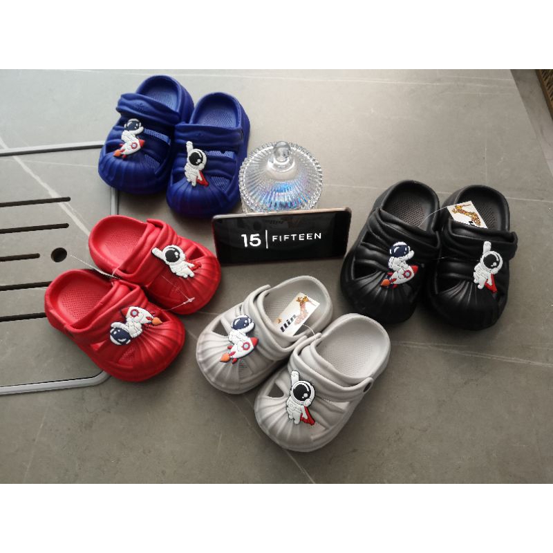 NEW！BIG SALE！！Size 18-29 Sandal Sendal Anak Laki Laki Usia 0-12 Tahun Jibbitz Astro Bahan Eva Karet 6136