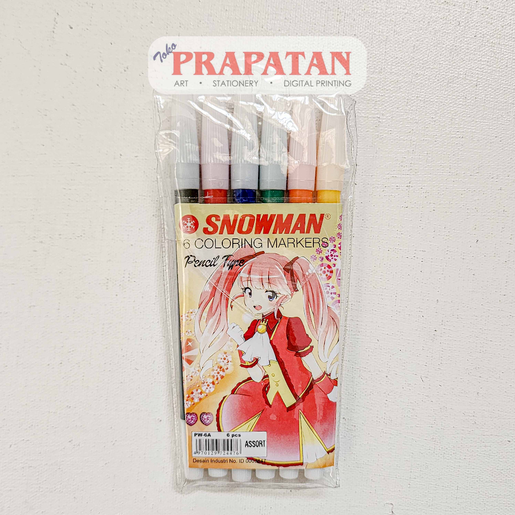 

Snowman PW-6A Color Marker Set 6c | Spidol Warna