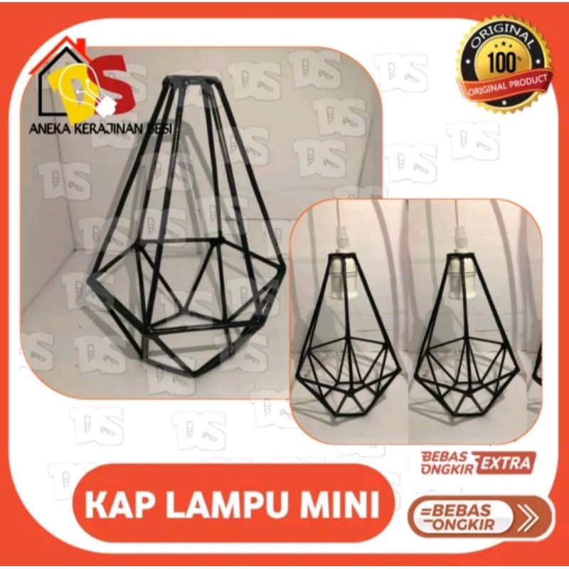 KAP LAMPU BESI DIAMOND VINTAGE DEKORASI RUANGAN