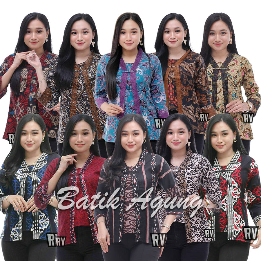 Baju Batik Kerja Kondangan Wanita Trendy / Blouse Batik Modern Premium / Atasan Batik Cewek Elegan