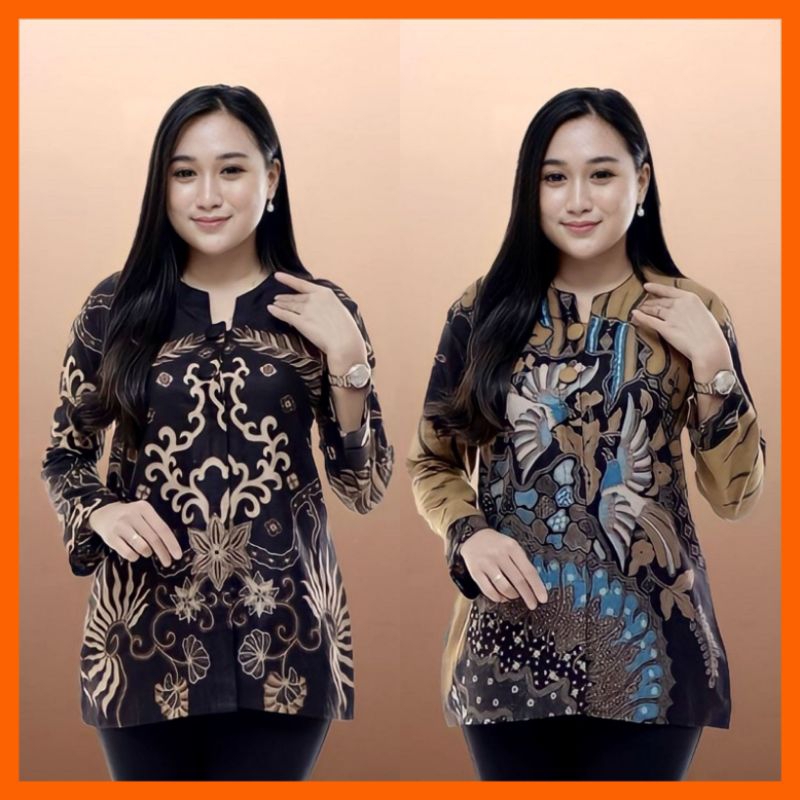 ATASAN BATIK WANITA MODERN BAJU BATIK KANTOR WANITA BATIK NEW BLUS SERAGAMAN