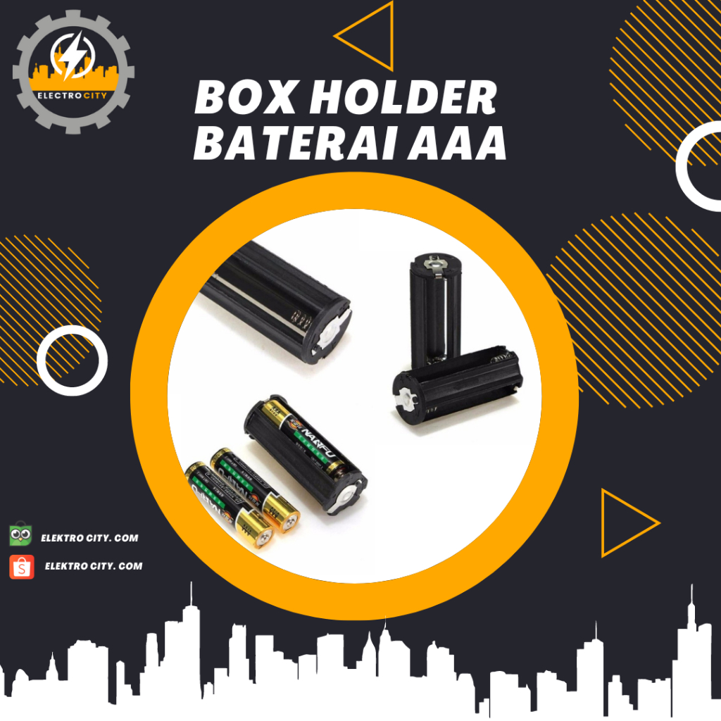 Box Holder Dudukan Baterai AAA Isi 3 (3 slot Baterai AAA memutar)