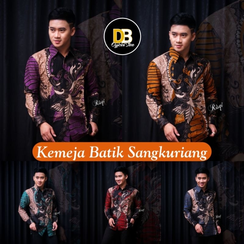 Kemeja Batik Katun Pria Lengan Panjang Motif Sangkuriang M L XL XXL / Baju Batik Pekalongan Kekinian Modern Murah Viral