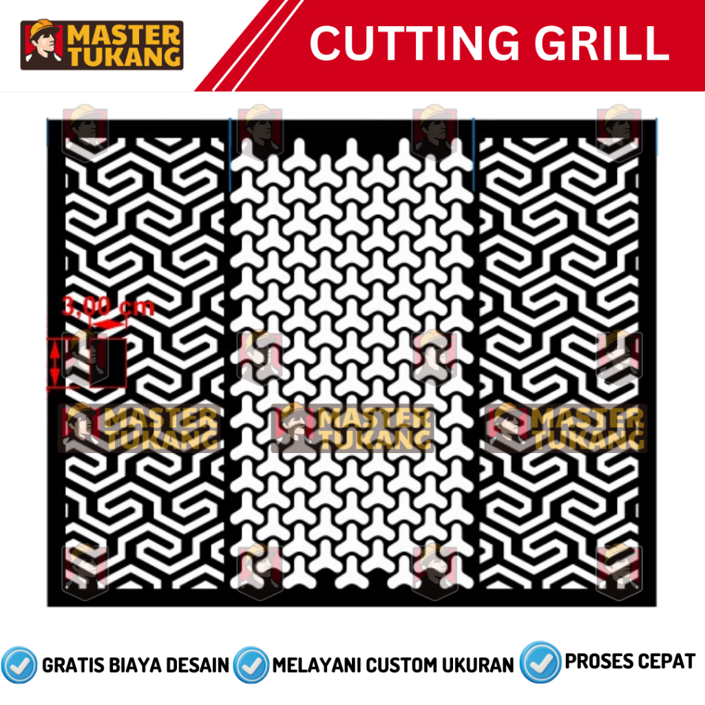 Grill Sound Model Lubang Diamond Plat Besi Custom