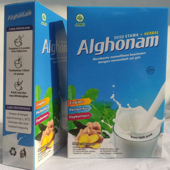 

Susu ALGHONAM Susu Kambing Etawa Murni Plus Herbal Al Ghonam Original BPOM ( Susu Ettawa plus Herbal )