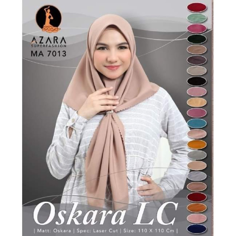 Jilbab Segi Empat Voal Oskara LC Laser Cut Azara Superfashion