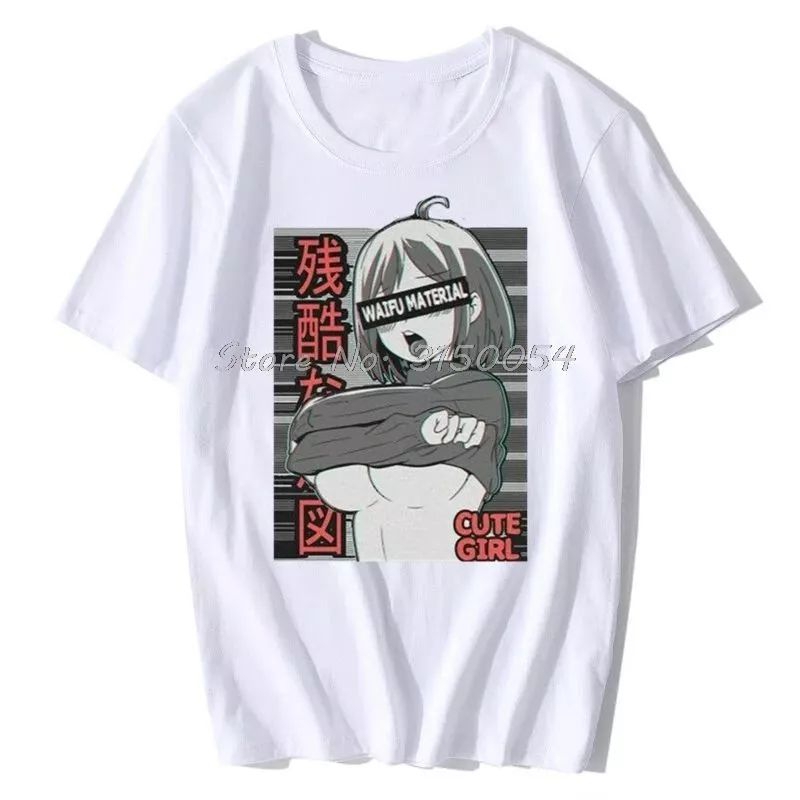 Kaos Anime Gadis Ecchi Waifu Kaos Distro Pria Wanita T-shirt pria