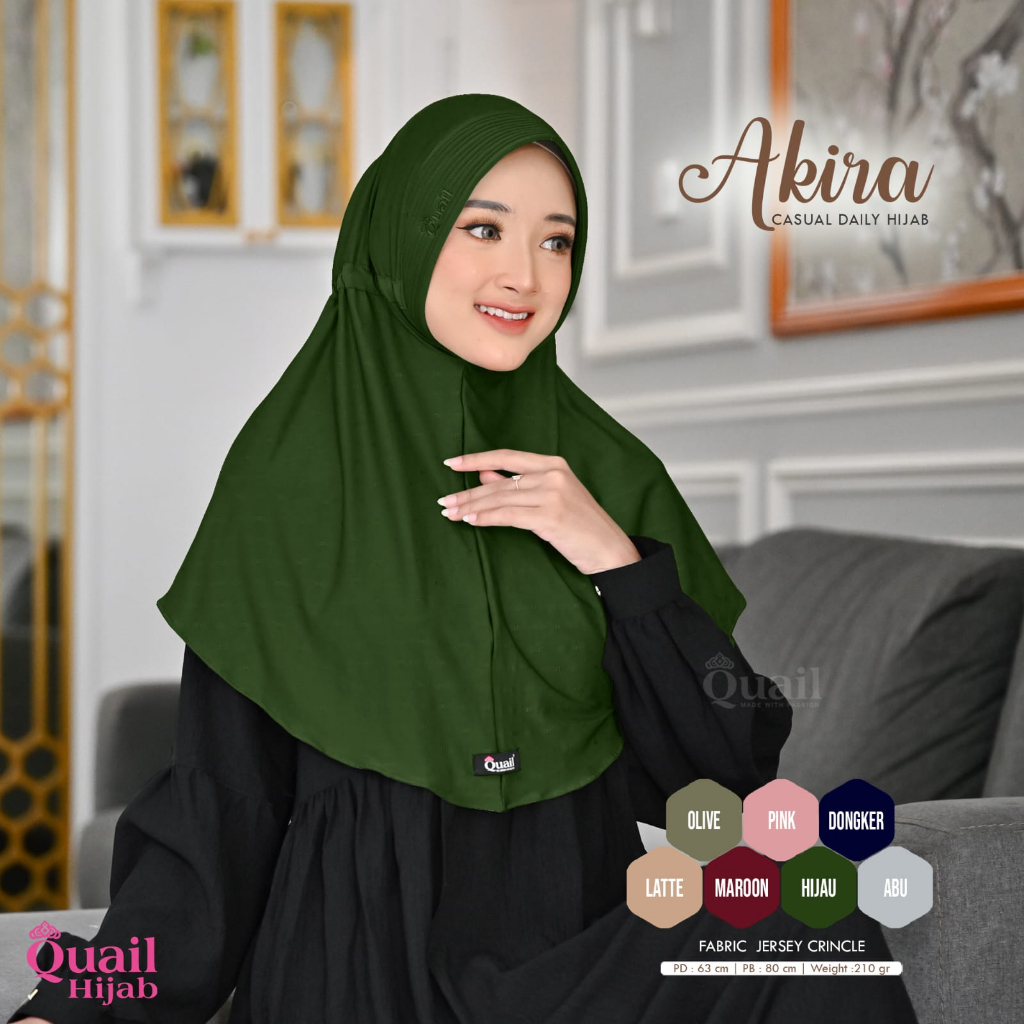 Hijab Instan Akira Jersey Crincle Original Quail