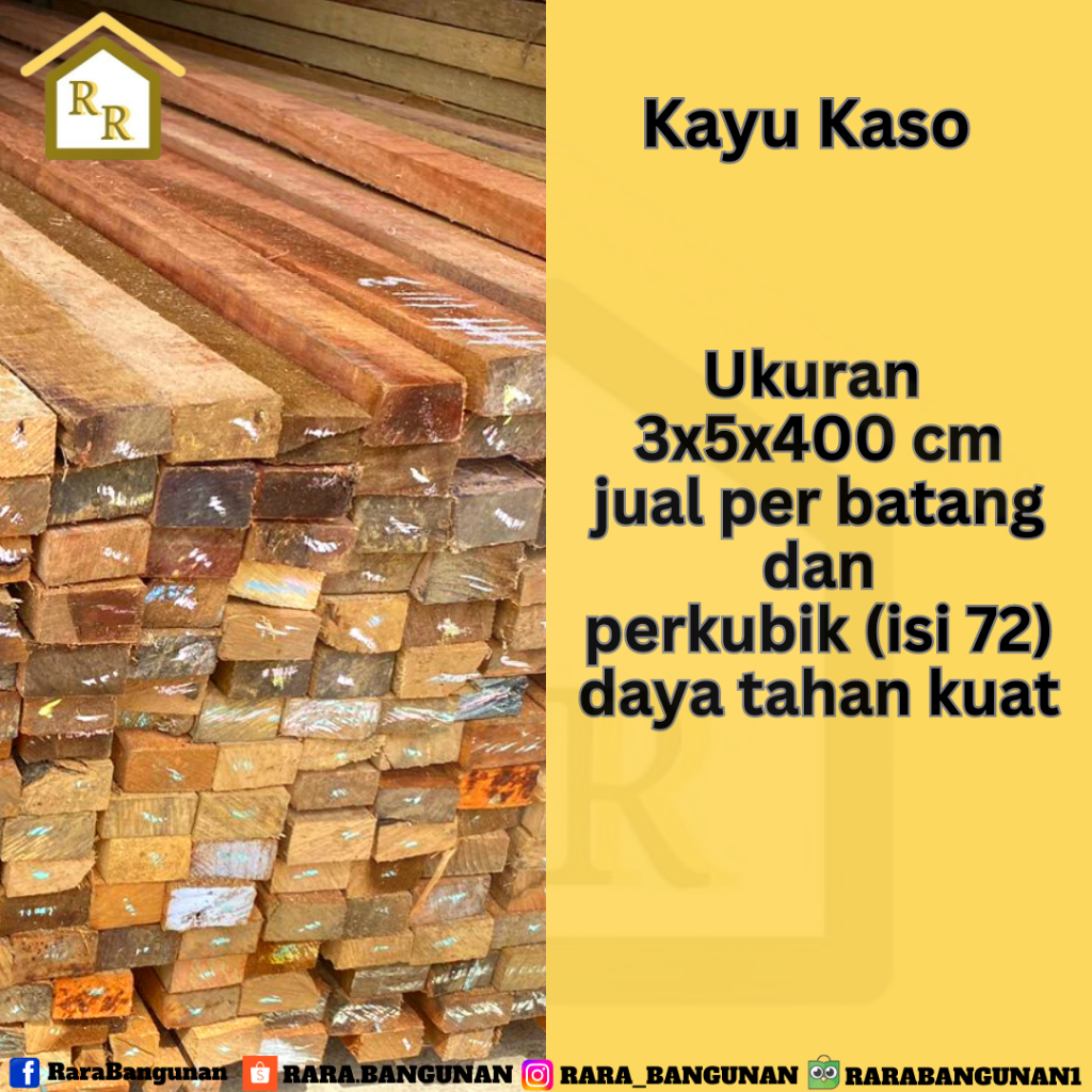 JUAL KAYU KASO/ BALOK KAYU UKURAN 4X6 DAN 3X5 PER BATANG