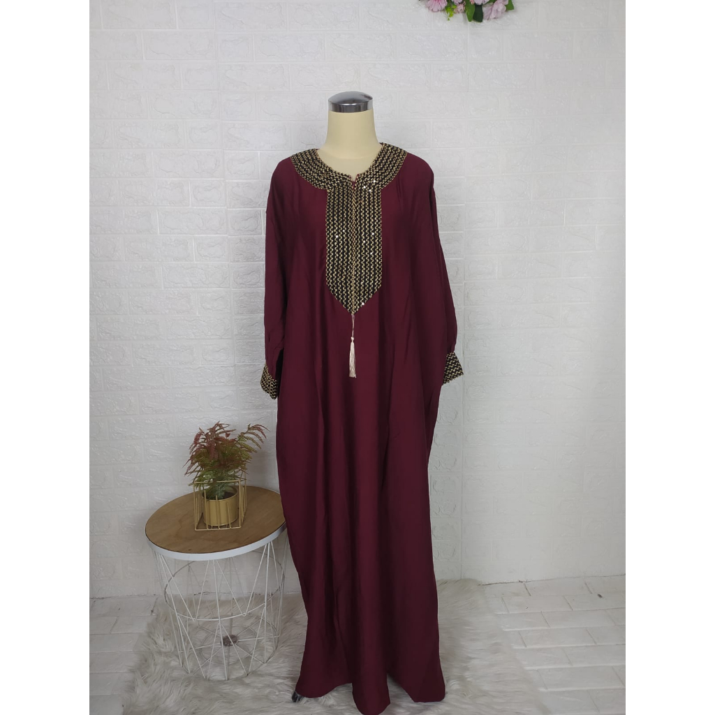 BISA COD Gamis Kaftan Renda LD Besar Renda Import 2023 Gamis Viral Gamis Trend Murah Gamis Hits