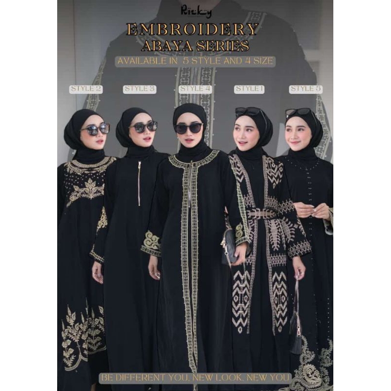 ABAYA EMBRODEIRY SERIES BY RIZKY FASHION ORI (PRE-ORDER)