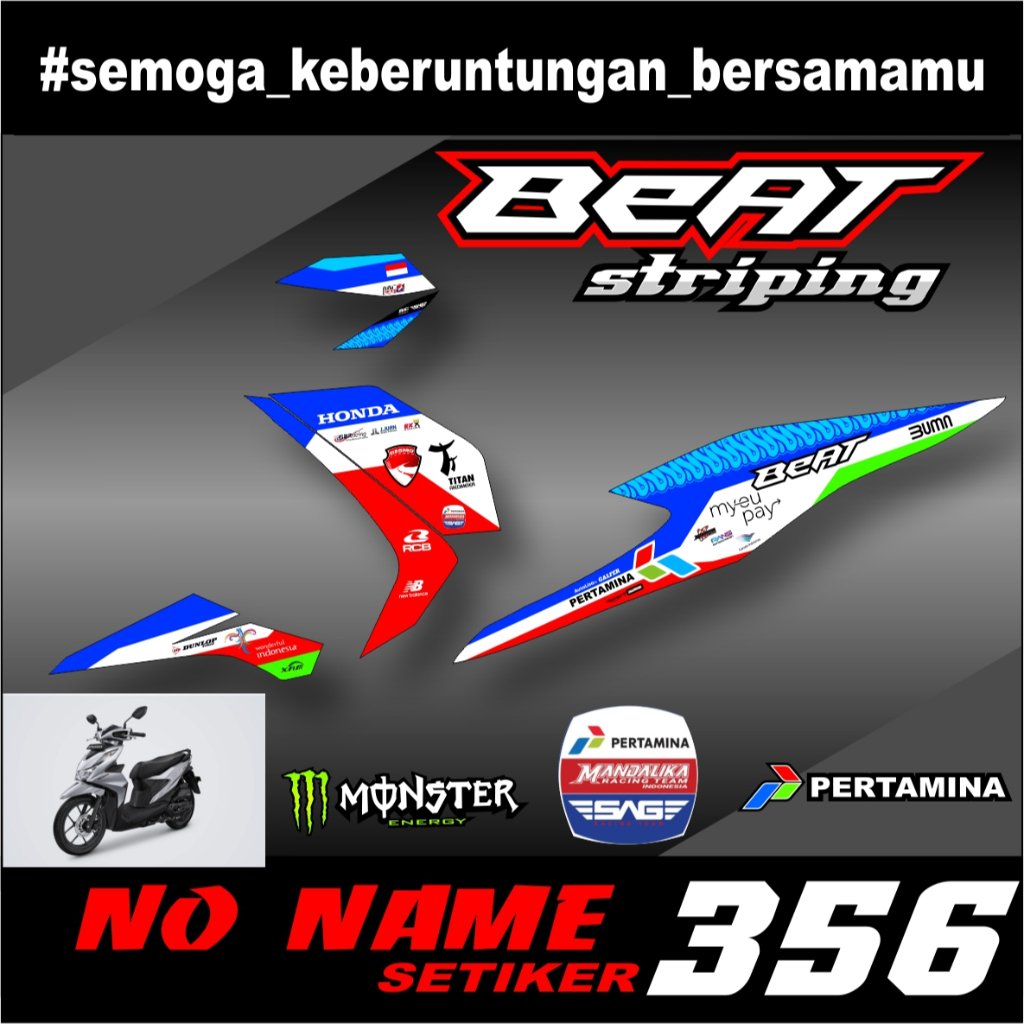 Striping BEAT NEW ESP ISS CBS DELUXE 2020-2021 (356) Sticker Lis Variasi New Beat Esp Beat Street 2020 - 2021