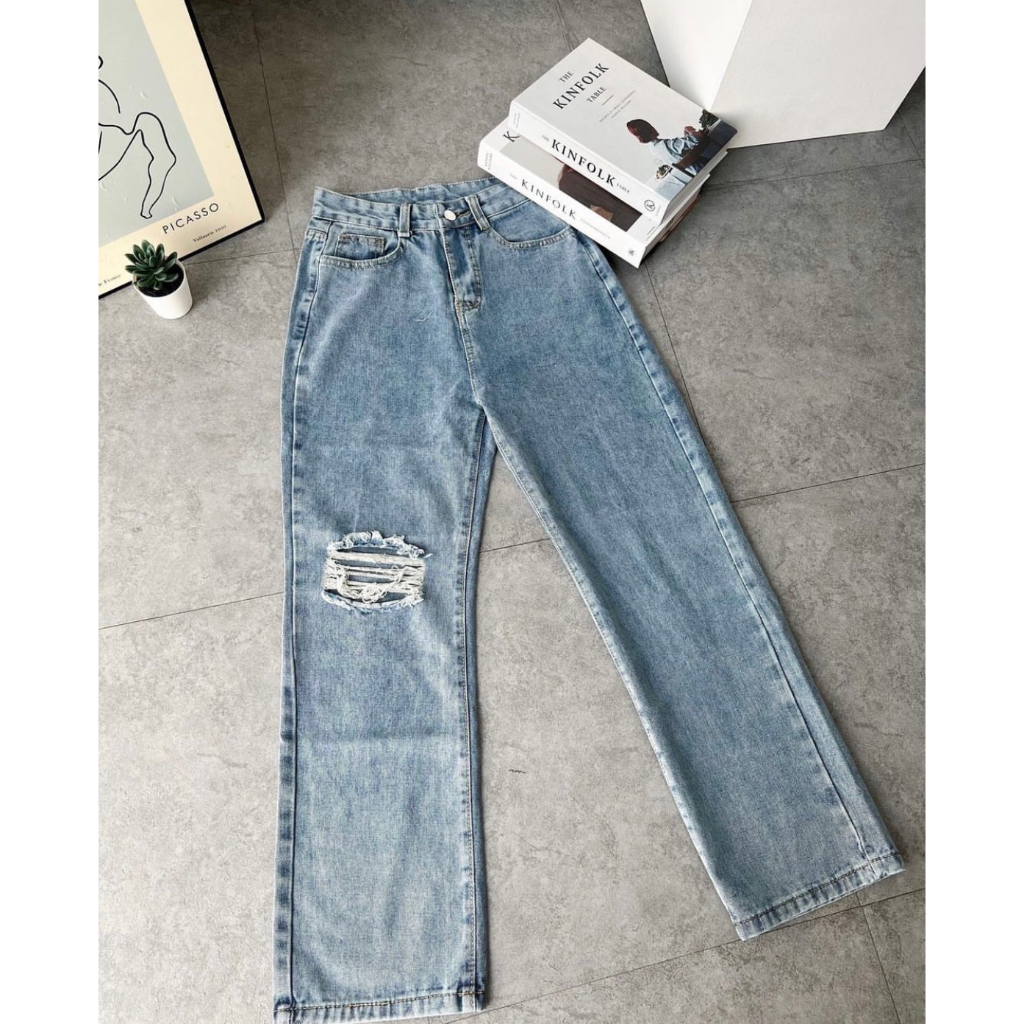TheGirlHouse - KULOT HIGHWAIST LOOSE JEANS DESTROY VANIA