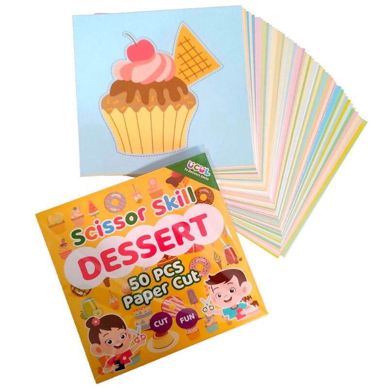 SCISSOR SKILL GAMBAR UNTUK LATIHAN MENGGUNTIK ANAK/latihan menggunting kertas kegiatan mainan edukas