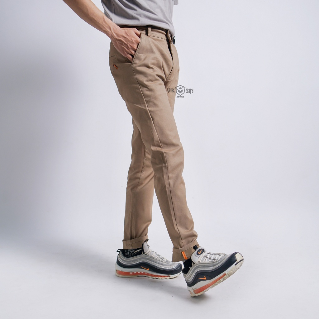 terbaru Celana Pria Panjang Chino Pants Slim Fit Katun Stretch viksin berkualitas original