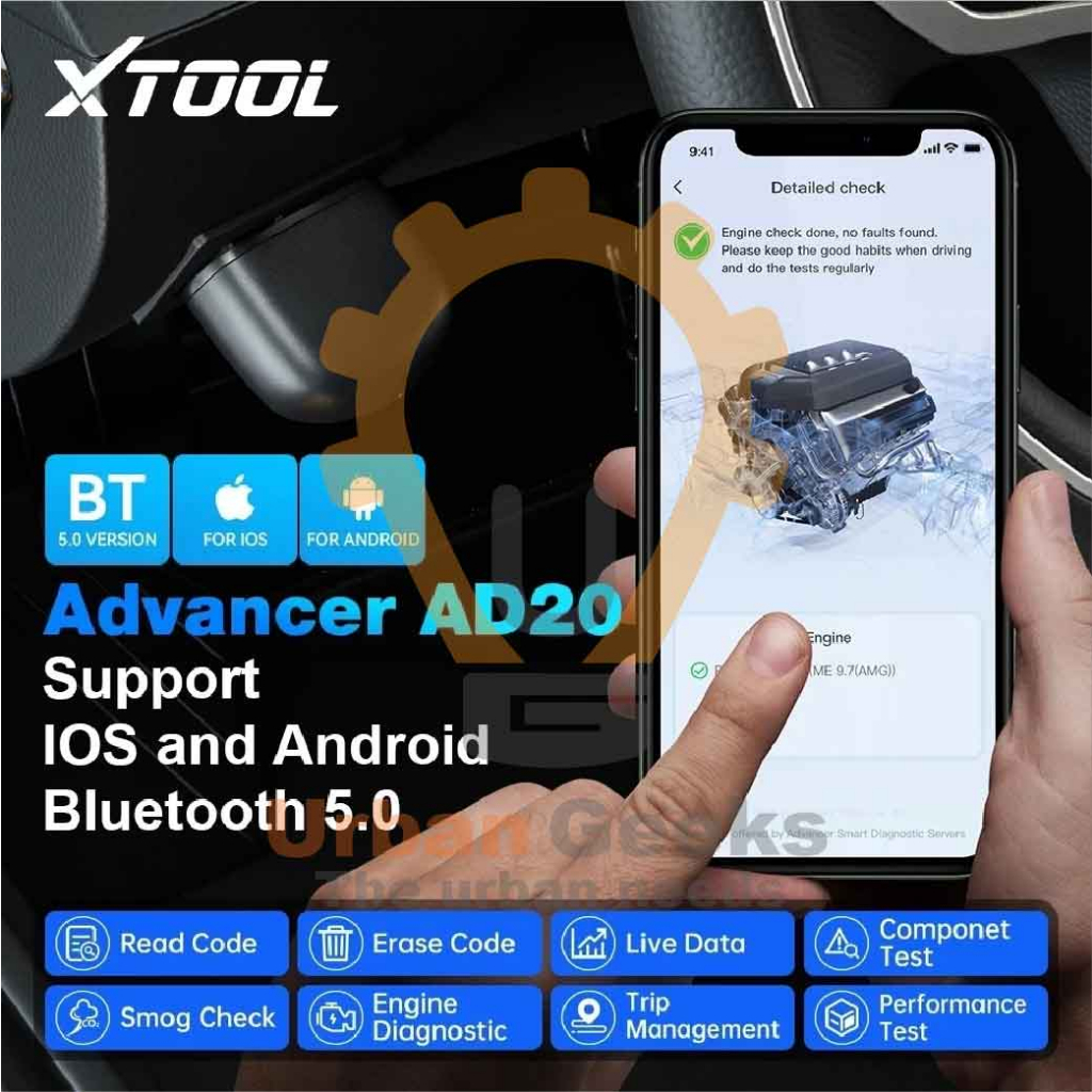 XTOOL AD10 AD20 OBD2 Diagnostic Scanner EOBD Bluetooth ELM327 android