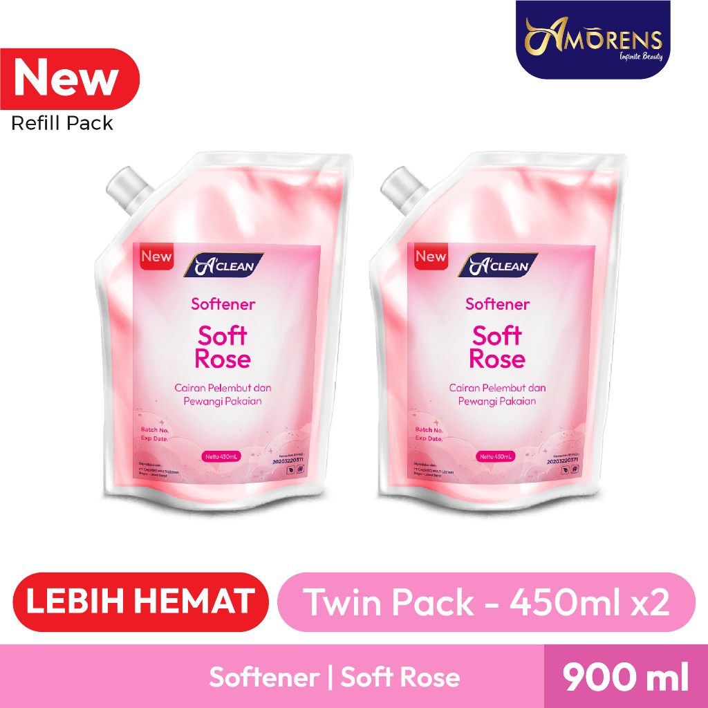 [Twin Pack] PROMO Softener Refill Pack 2x 450 ml / Pelembut dan Pewangi Pakaian Amorens [ 450ml ]