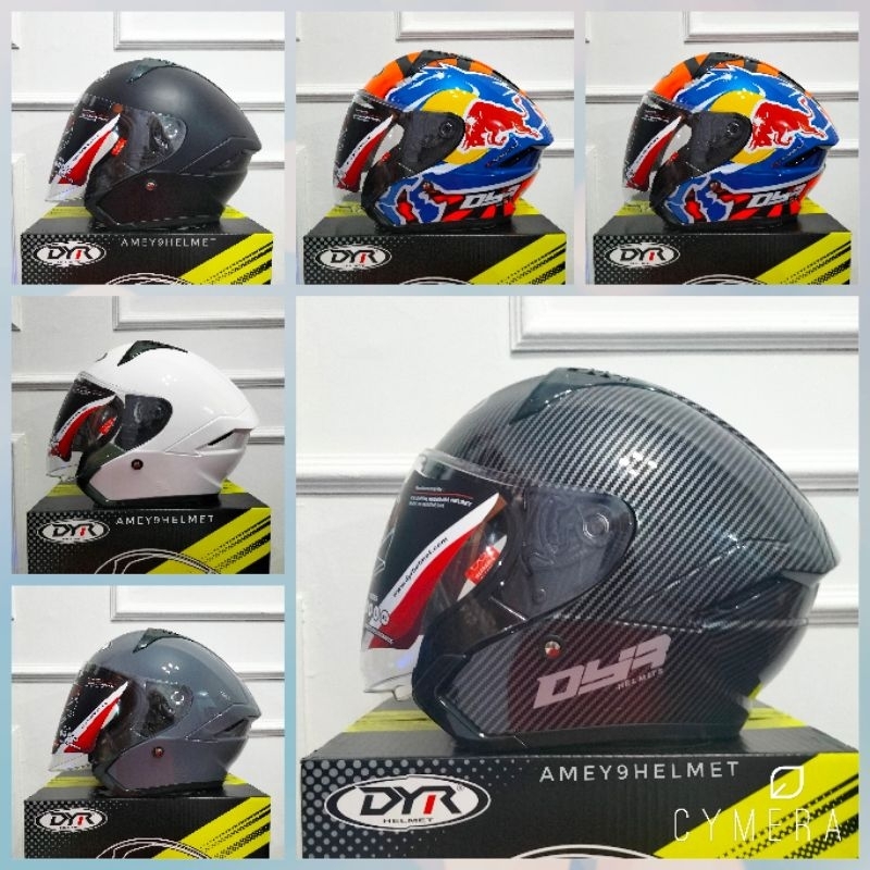 HELM HALF FACE NFJ DYR SUBARU MOTIF CARBON DEWASA PRIA WANITA PAKET GANTENG FREE PAKING KARDUS BUBLE WRAP