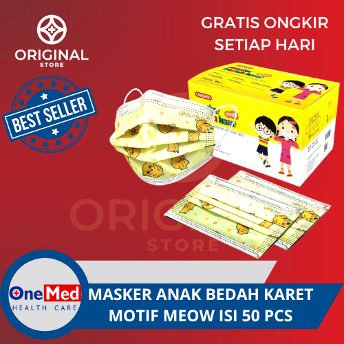 MASKER ANAK KARET MOTIF LUCU ONEMED ISI 50 PCS