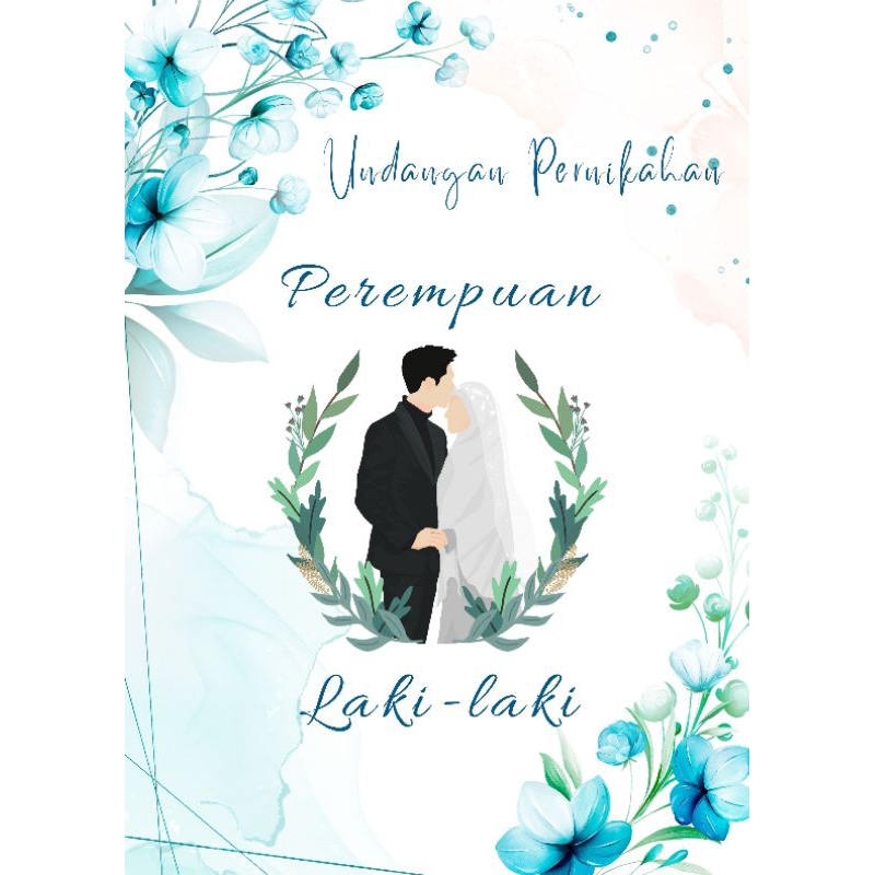 undangan video pernikahan/lamaran white blue