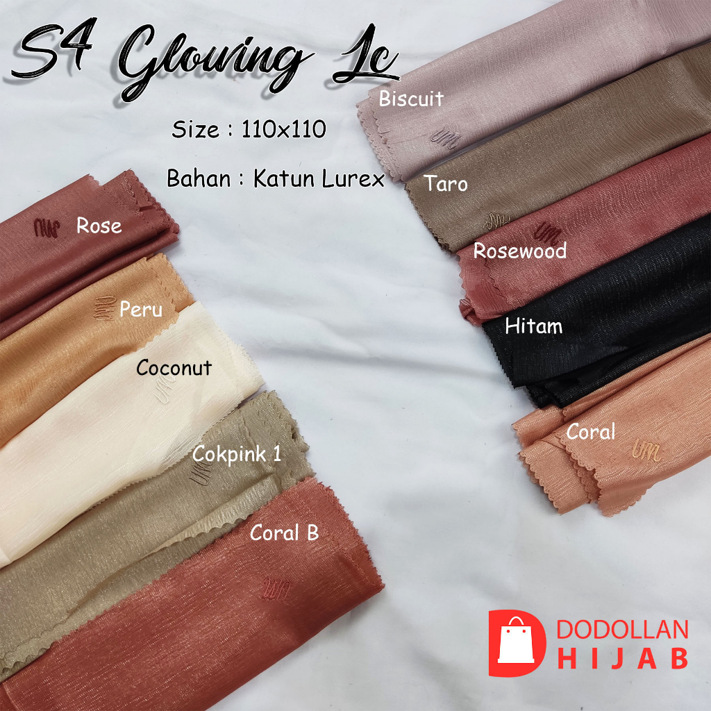 Jilbab Hijab Segiempat Glowing Katun Lurex by Umama Scarf Kerudung Segiempat mewah Premium Murah