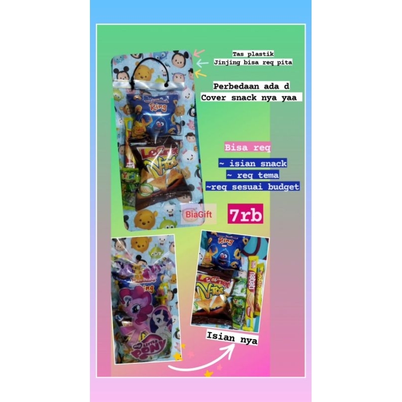 

biaGift custom paket hampers ultah anak murah karakter/tas plastik