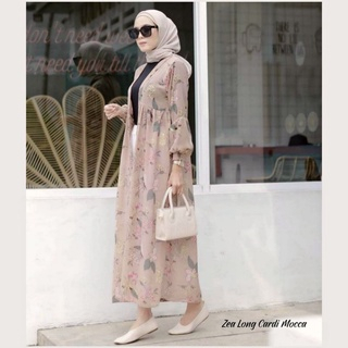 Long Outer Wanita Cardigan Panjang Motif ceruti oversize Zea Long