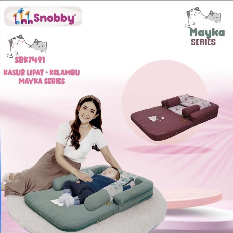 [3 kg] Snobby Kasur Bayi Lipat  + Kelambu Print Mayka Series - SBK 7491